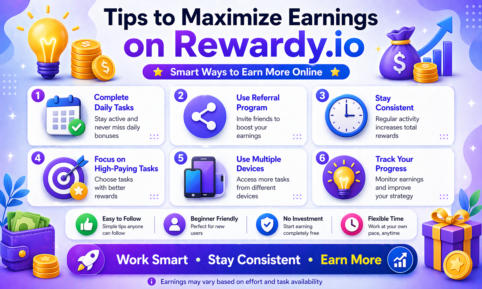 tips to maximize earnings on rewardy.io