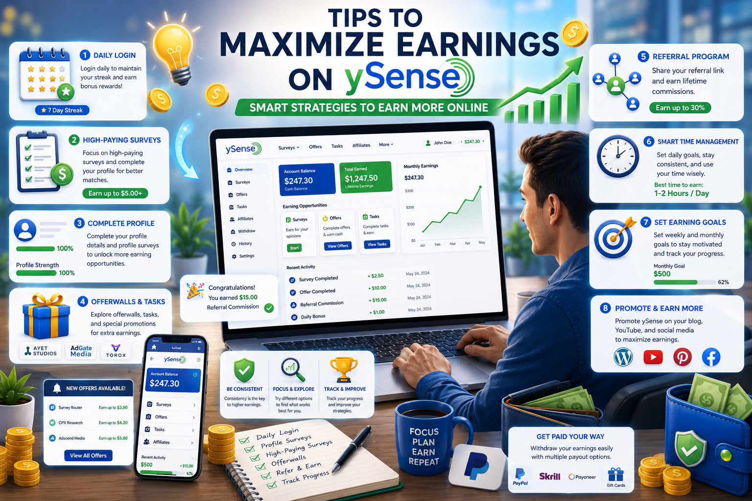 tips to maximize earnings on ysense